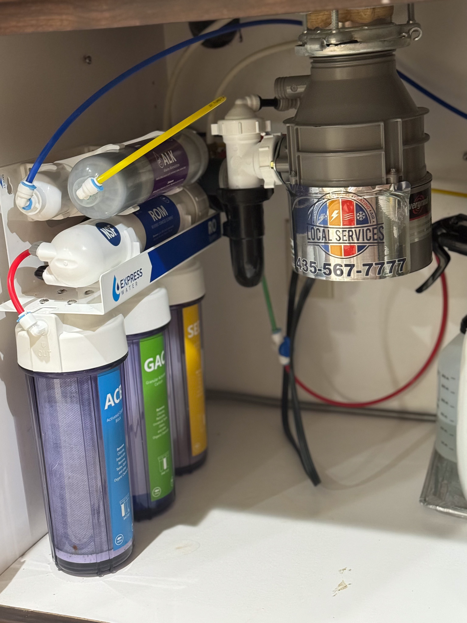 Express Water under-sink reverse osmosis system installed by Local Services Inc.